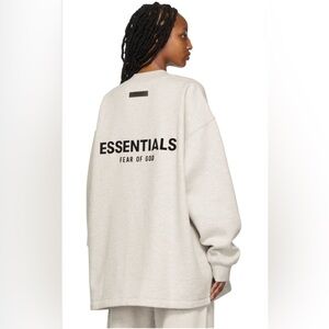 Essentials Fear Of God Oatmeal Oversized Crewneck Relaxed Sweatshirt Large NWT